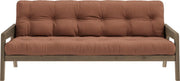 Canapé - lit en bois de pin laqué marron foncé et tissu terracotta 204 x 130 cm Grab - Karup Design - The Cool Republic