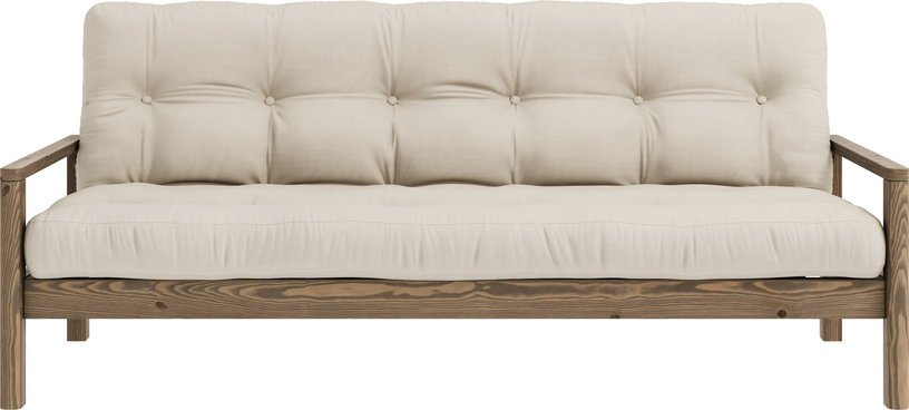 Canapé-lit en bois foncé et tissu beige Knob - Karup Design - The Cool Republic