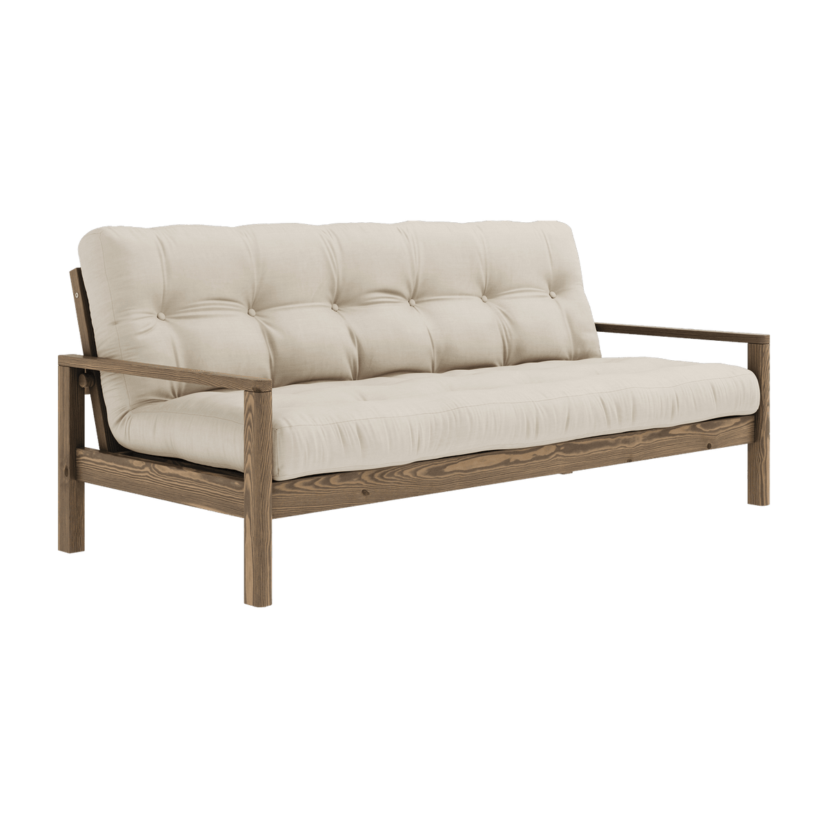 Canapé-lit en bois foncé et tissu beige Knob - Karup Design - The Cool Republic