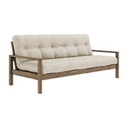 Canapé-lit en bois foncé et tissu beige Knob - Karup Design - The Cool Republic