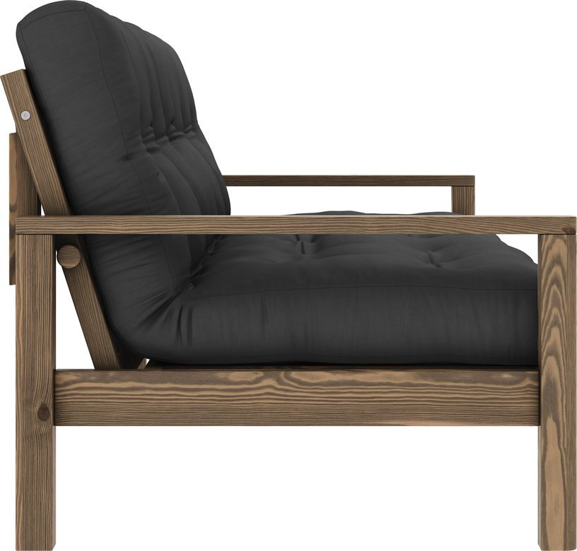 Canapé-lit en bois foncé et tissu gris foncé Knob - Karup Design - The Cool Republic