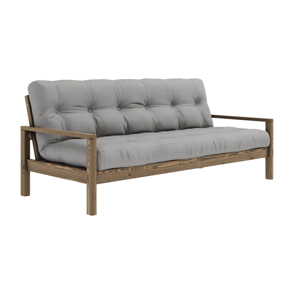 Canapé-lit en bois foncé et tissu gris Knob - Karup Design - The Cool Republic