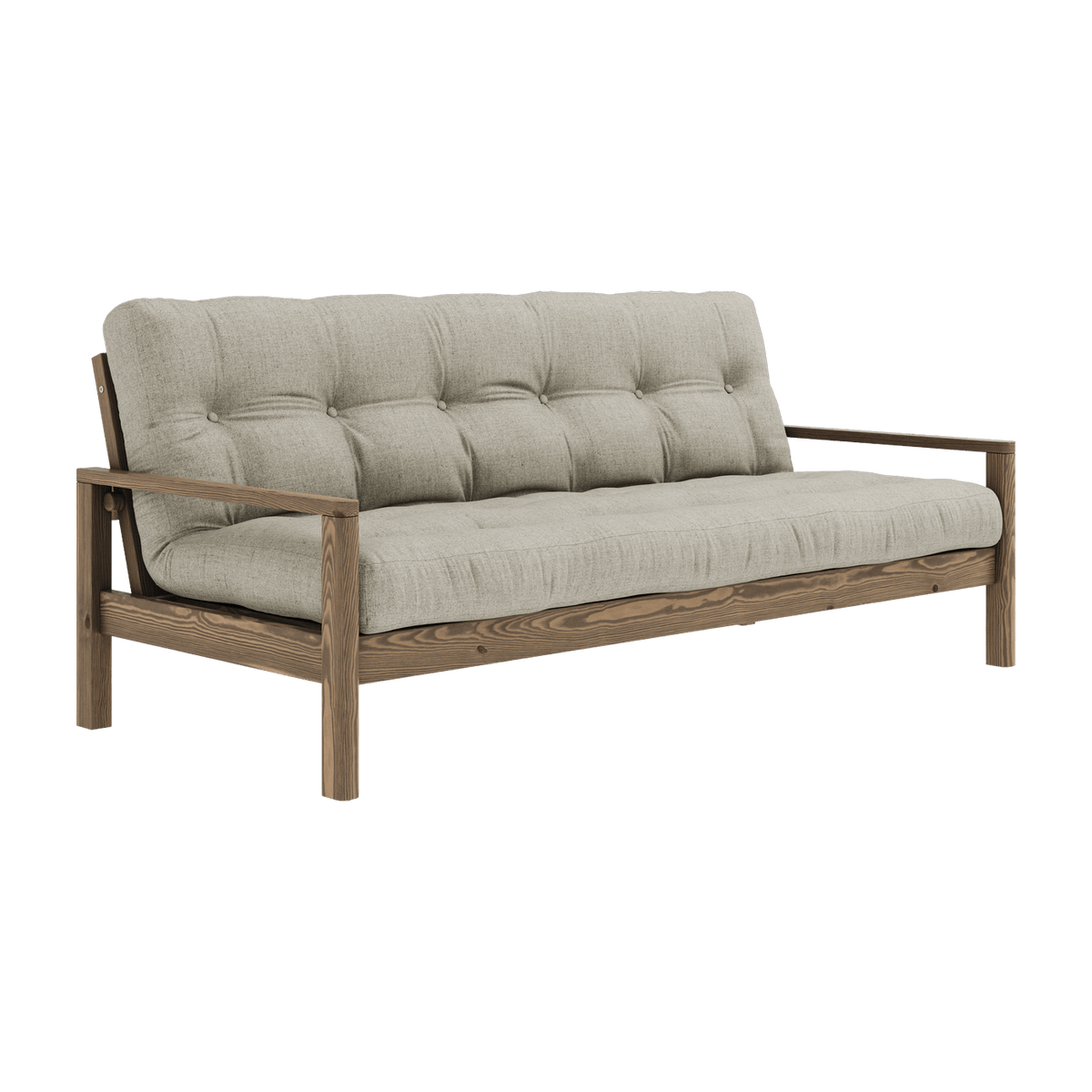 Canapé-lit en bois foncé et tissu lin Knob - Karup Design - The Cool Republic
