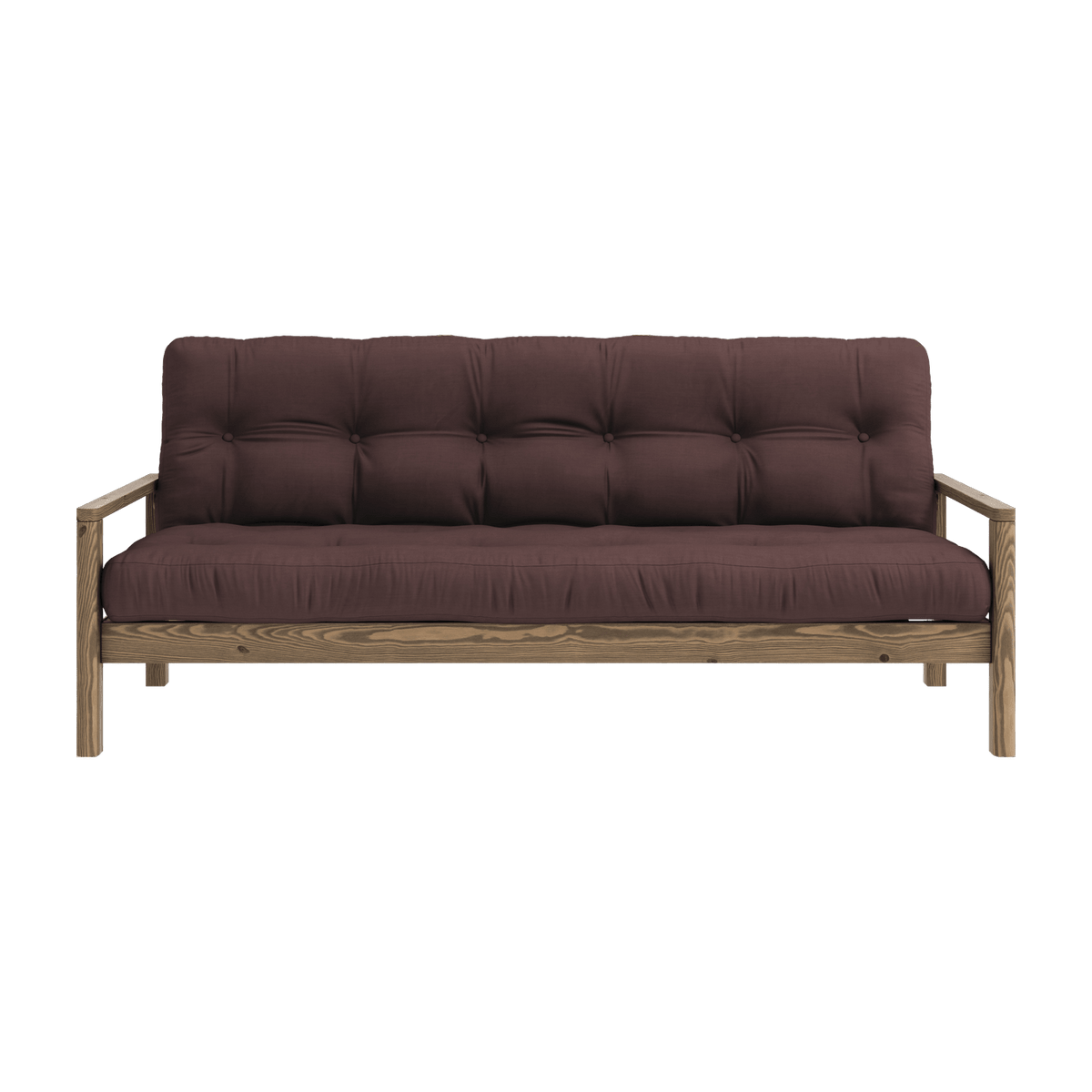 Canapé-lit en bois foncé et tissu marron Knob - Karup Design - The Cool Republic