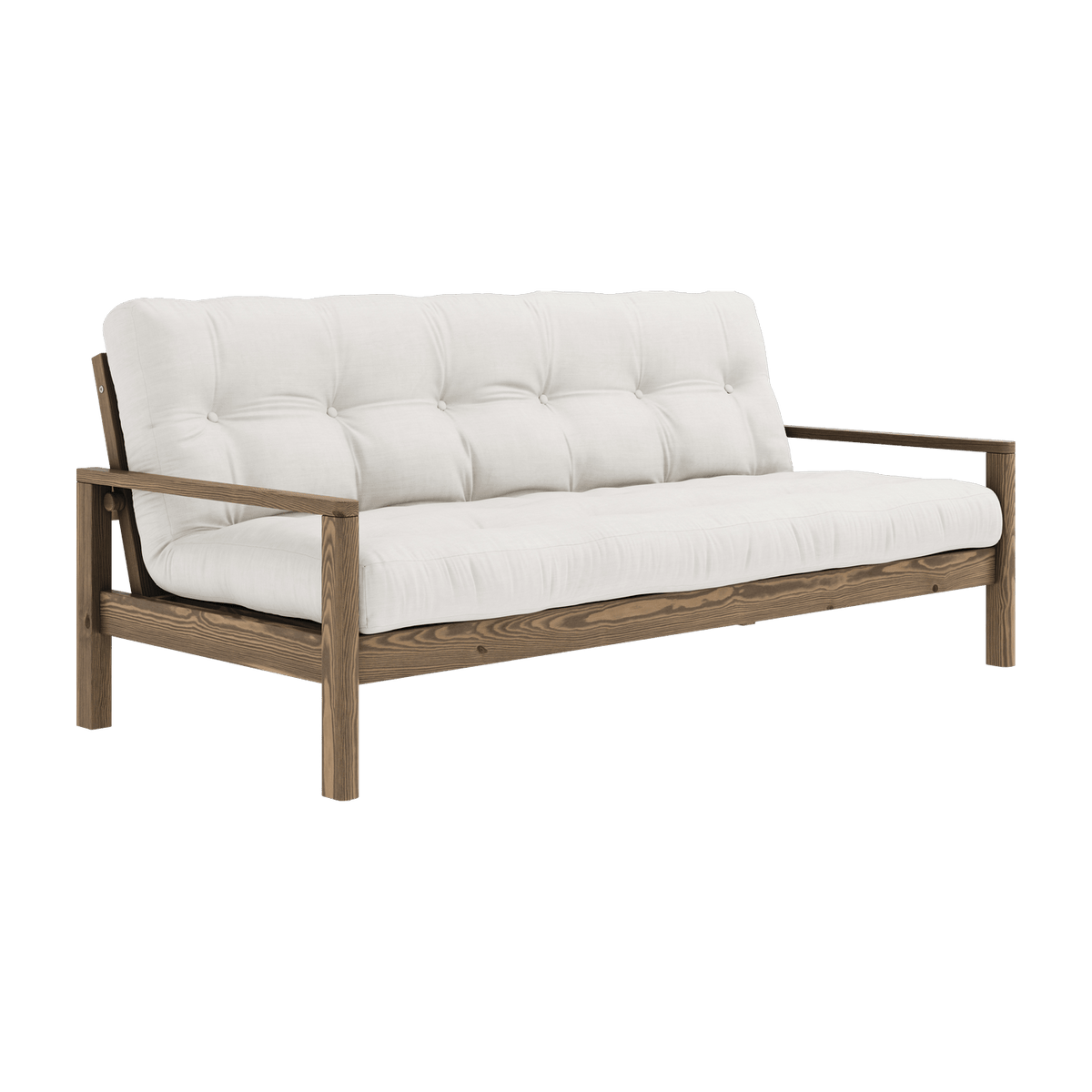 Canapé-lit en bois foncé et tissu naturel Knob - Karup Design - The Cool Republic