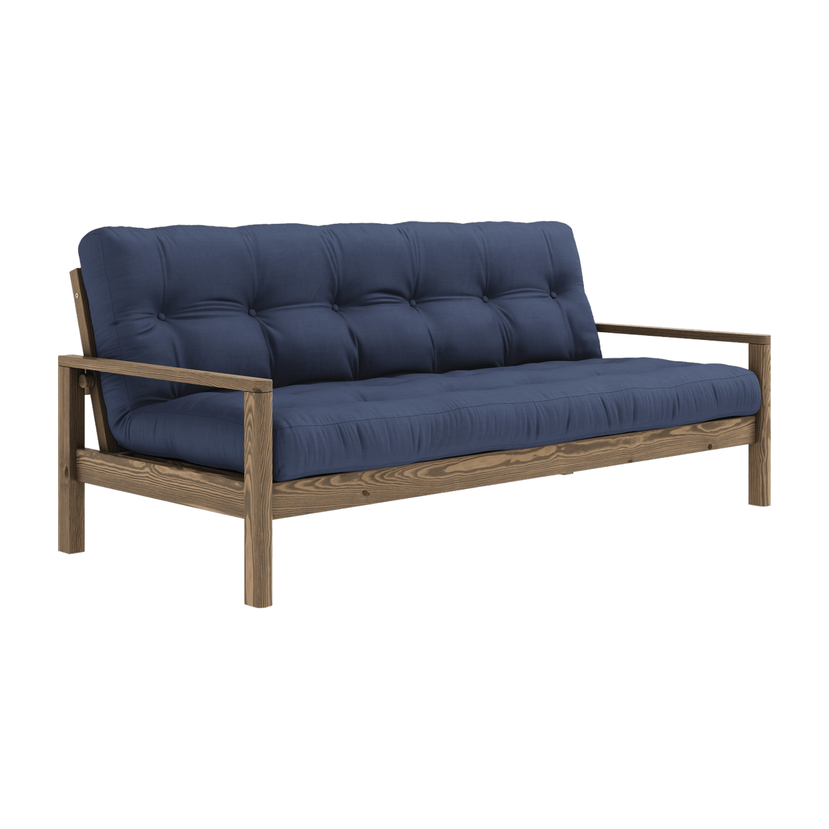 Canapé-lit en bois foncé et tissu navy Knob - Karup Design - The Cool Republic