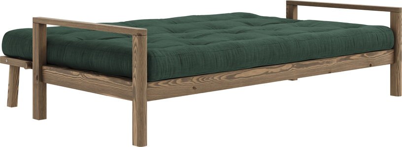 Canapé-lit en bois foncé et velours côtelé seaweed Knob - Karup Design - The Cool Republic