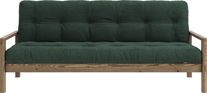 Canapé-lit en bois foncé et velours côtelé seaweed Knob - Karup Design - The Cool Republic