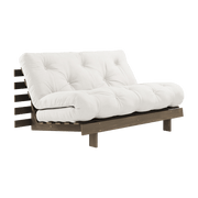 Canapé-lit en pin carob brown et tissu naturel 140 x 200 cm Roots - Karup Design - The Cool Republic