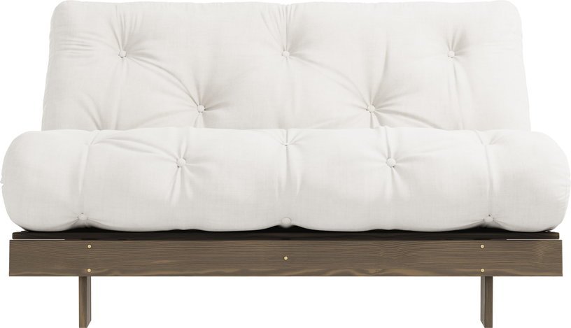 Canapé-lit en pin carob brown et tissu naturel 140 x 200 cm Roots - Karup Design - The Cool Republic