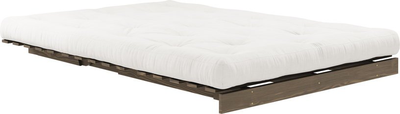 Canapé-lit en pin carob brown et tissu naturel 140 x 200 cm Roots - Karup Design - The Cool Republic