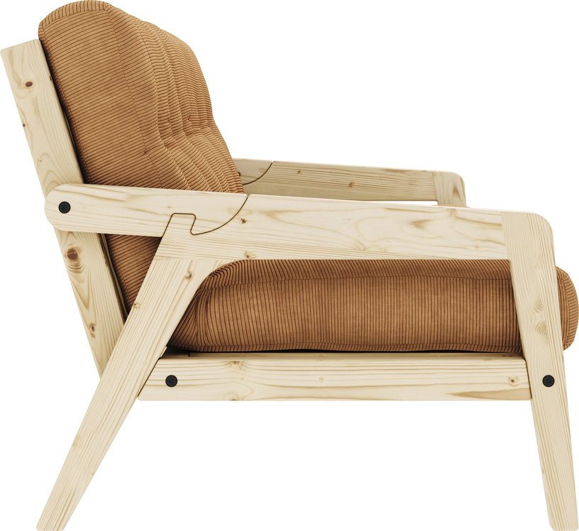 Canapé-lit en pin clair et tissu marron fudge Grab - Karup Design - The Cool Republic