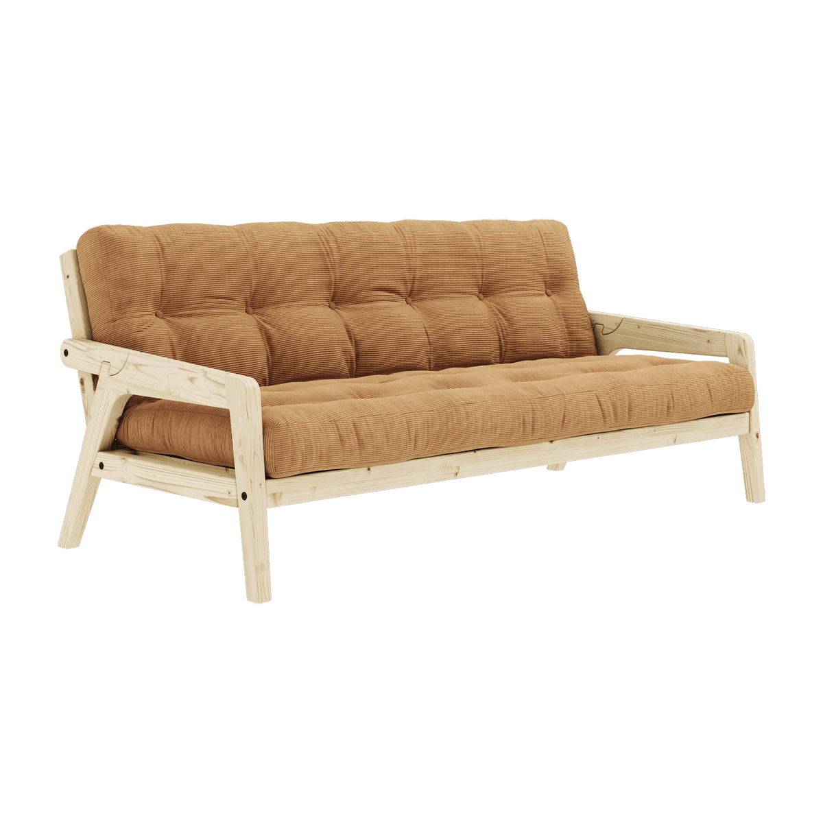 Canapé-lit en pin clair et tissu marron fudge Grab - Karup Design - The Cool Republic