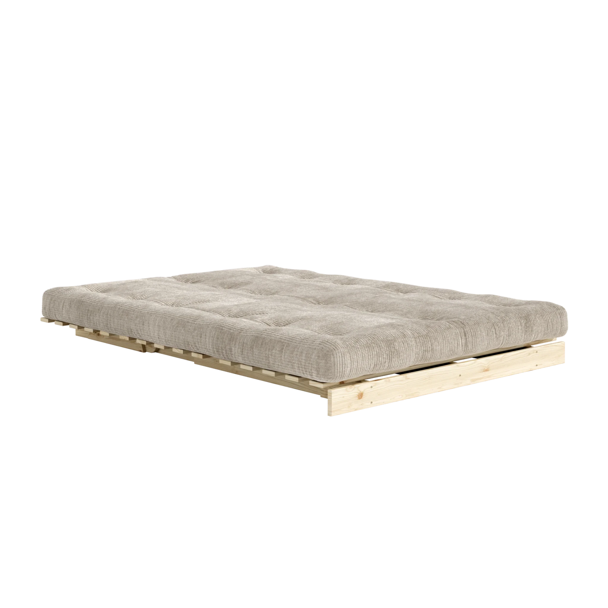 Canapé-lit en pin massif avec matelas beige 140x200cm Roots - Karup - The Cool Republic