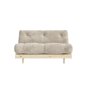 Canapé-lit en pin massif avec matelas beige 140x200cm Roots - Karup - The Cool Republic