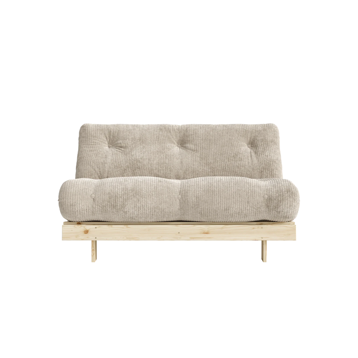 Canapé-lit en pin massif avec matelas beige 140x200cm Roots - Karup - The Cool Republic