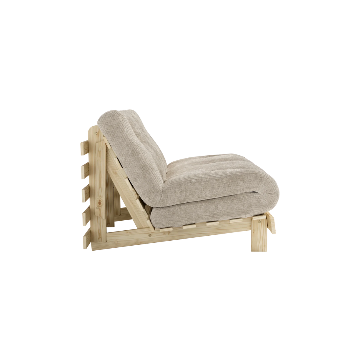 Canapé-lit en pin massif avec matelas beige 140x200cm Roots - Karup - The Cool Republic