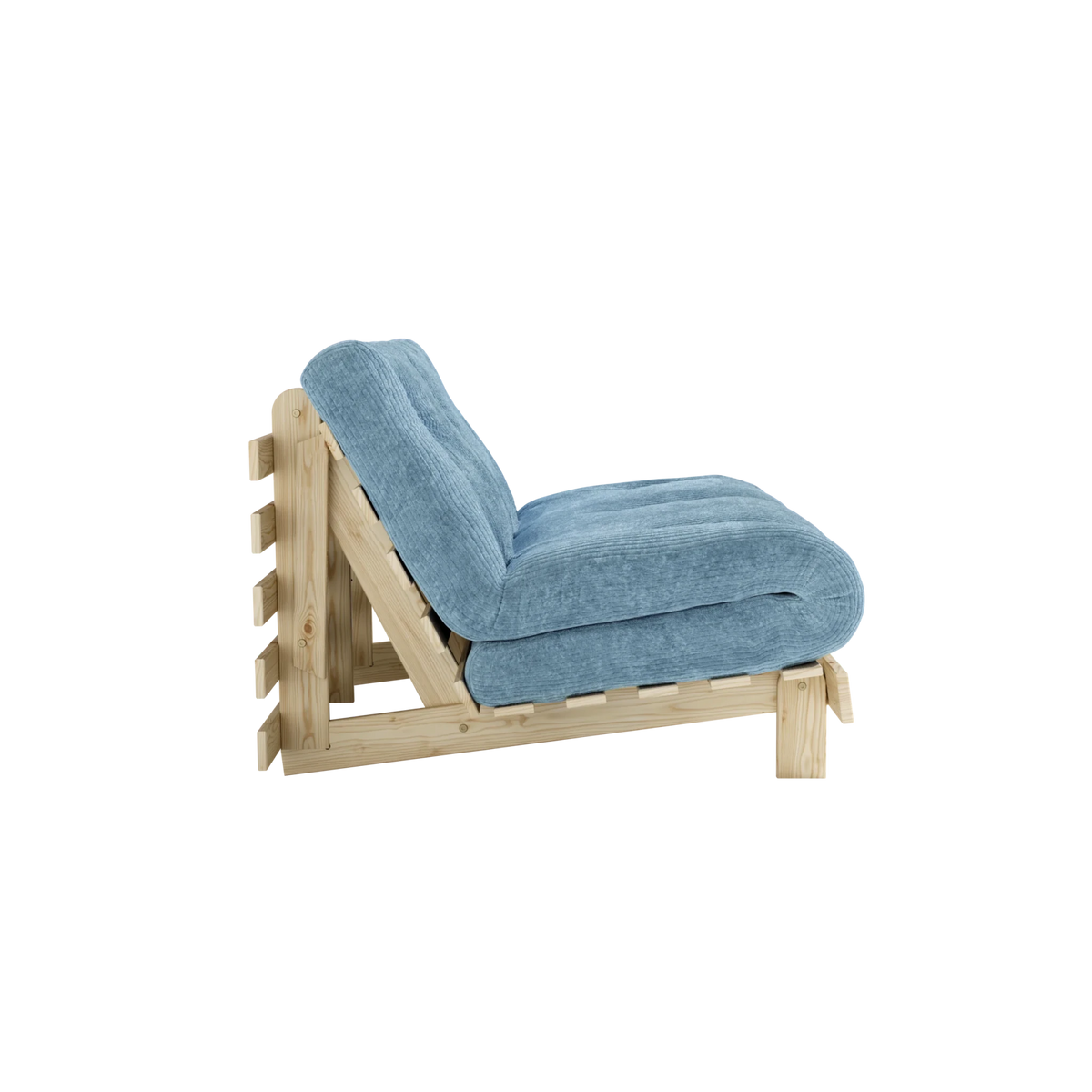 Canapé-lit en pin massif avec matelas bleu 140x200cm Roots - Karup - The Cool Republic