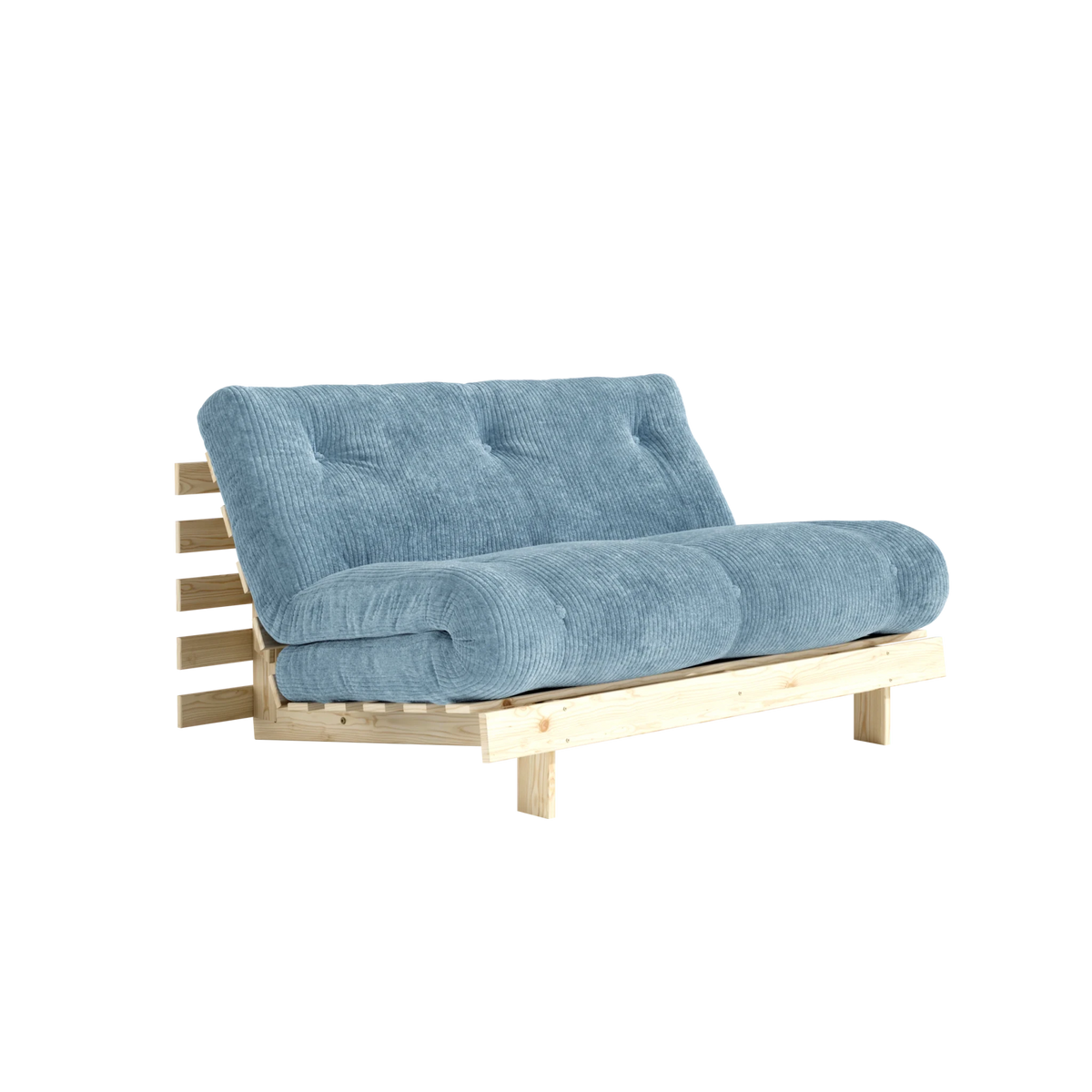 Canapé-lit en pin massif avec matelas bleu 140x200cm Roots - Karup - The Cool Republic