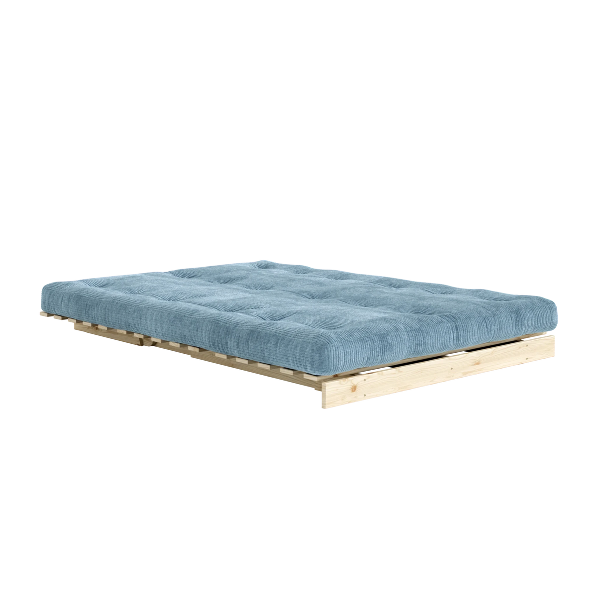 Canapé-lit en pin massif avec matelas bleu 140x200cm Roots - Karup - The Cool Republic