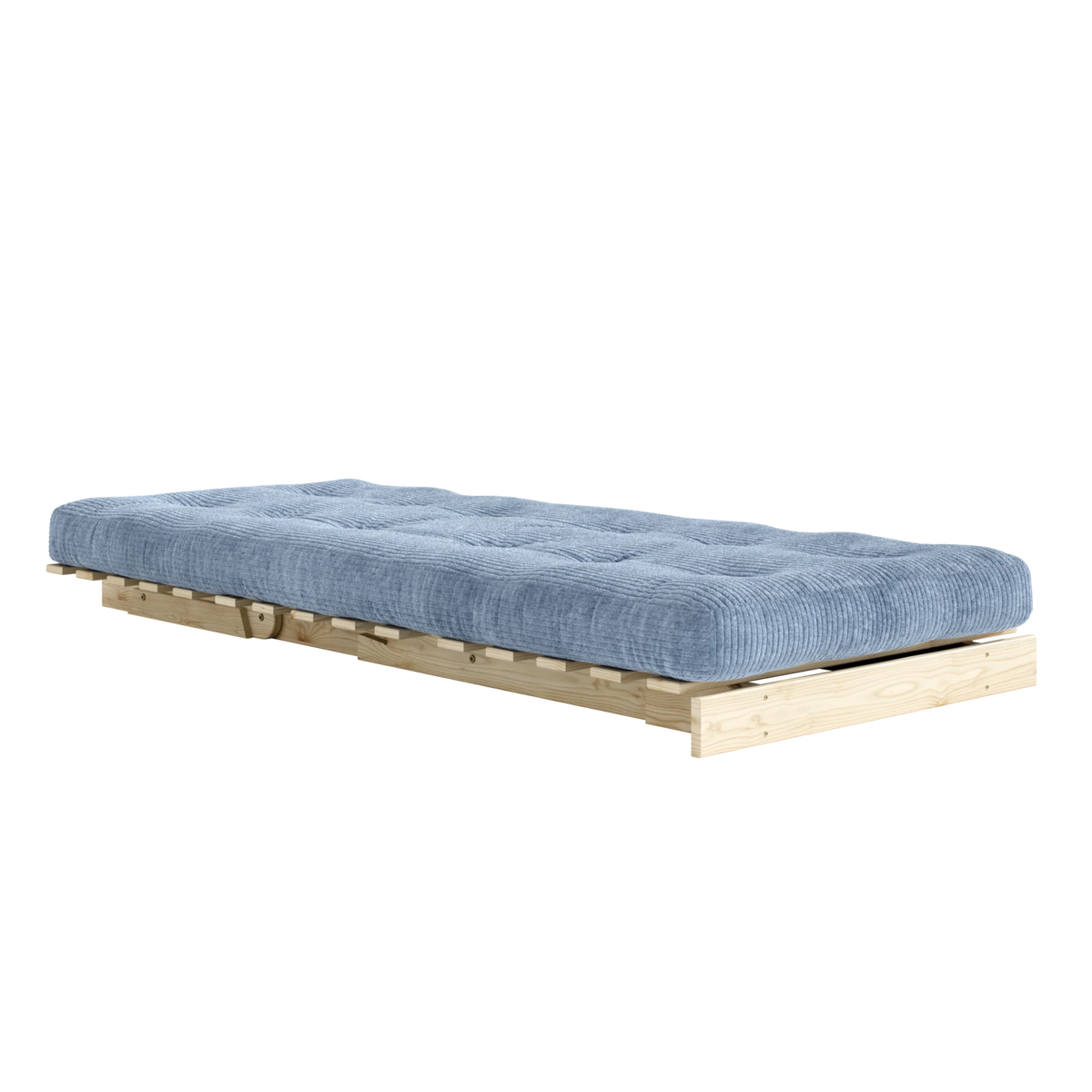 Canapé-lit en pin massif avec matelas bleu 90x200cm Roots - Karup - The Cool Republic
