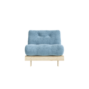 Canapé-lit en pin massif avec matelas bleu 90x200cm Roots - Karup - The Cool Republic