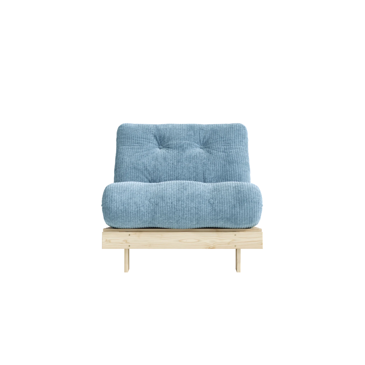Canapé-lit en pin massif avec matelas bleu 90x200cm Roots - Karup - The Cool Republic