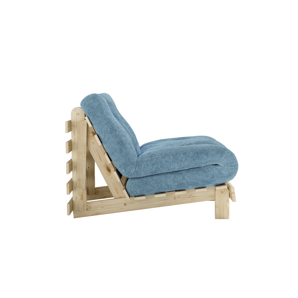 Canapé-lit en pin massif avec matelas bleu 90x200cm Roots - Karup - The Cool Republic