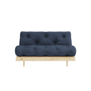 Canapé-lit en pin massif avec matelas bleu marine 140x200cm Raw roots - Karup Design - The Cool Republic