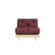 Canapé-lit en pin massif avec matelas bordeaux 90x200cm Raw roots - Karup Design - The Cool Republic