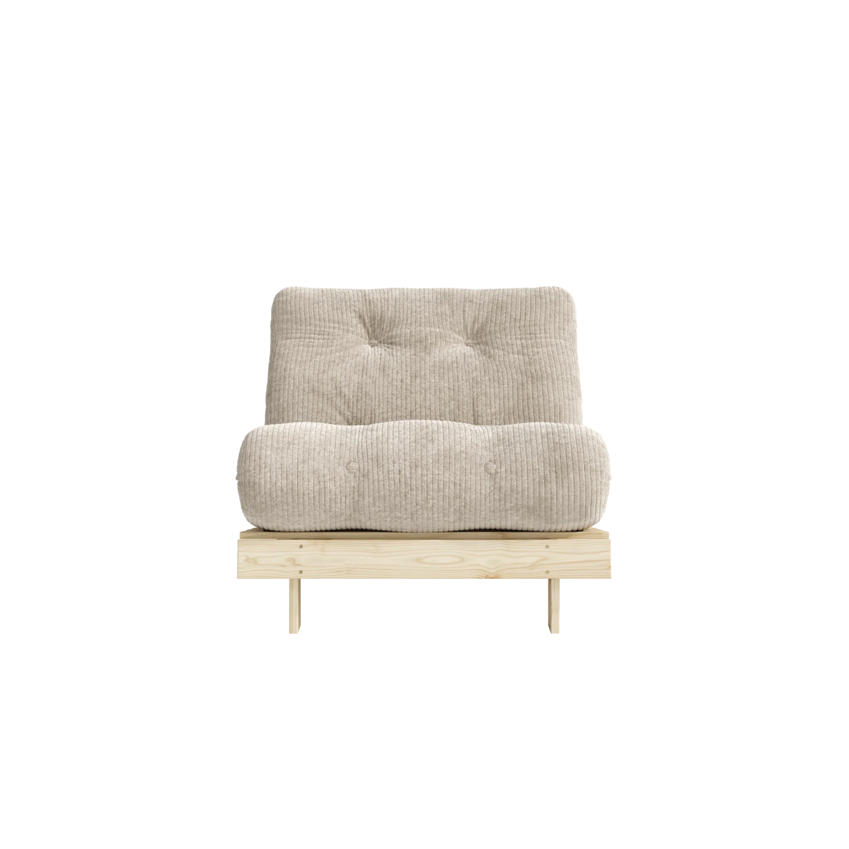 Canapé-lit en pin massif avec matelas crème 90x200cm Roots - Karup - The Cool Republic