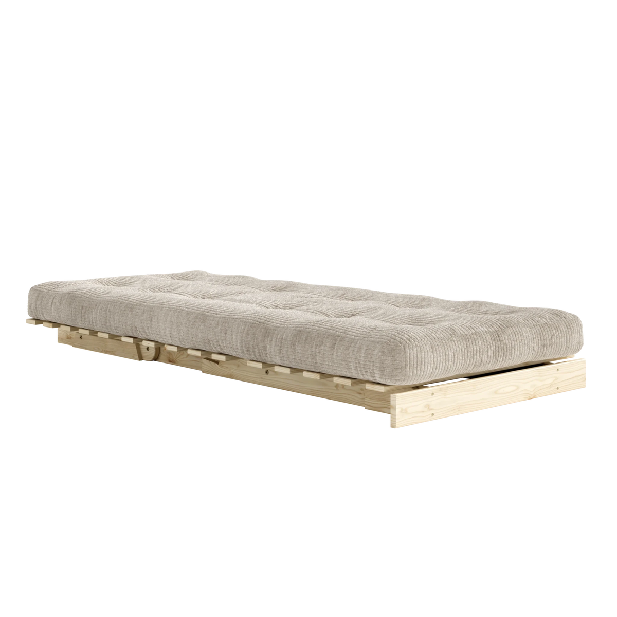 Canapé-lit en pin massif avec matelas crème 90x200cm Roots - Karup - The Cool Republic