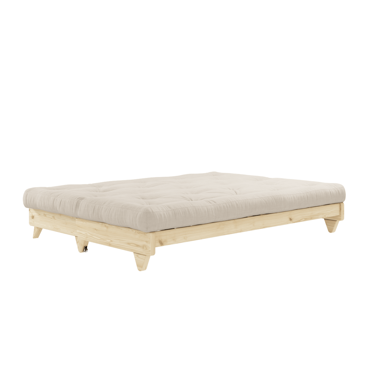 Canapé-lit en pin massif avec matelas en coton beige 140x200cm Fresh - Karup Design - The Cool Republic