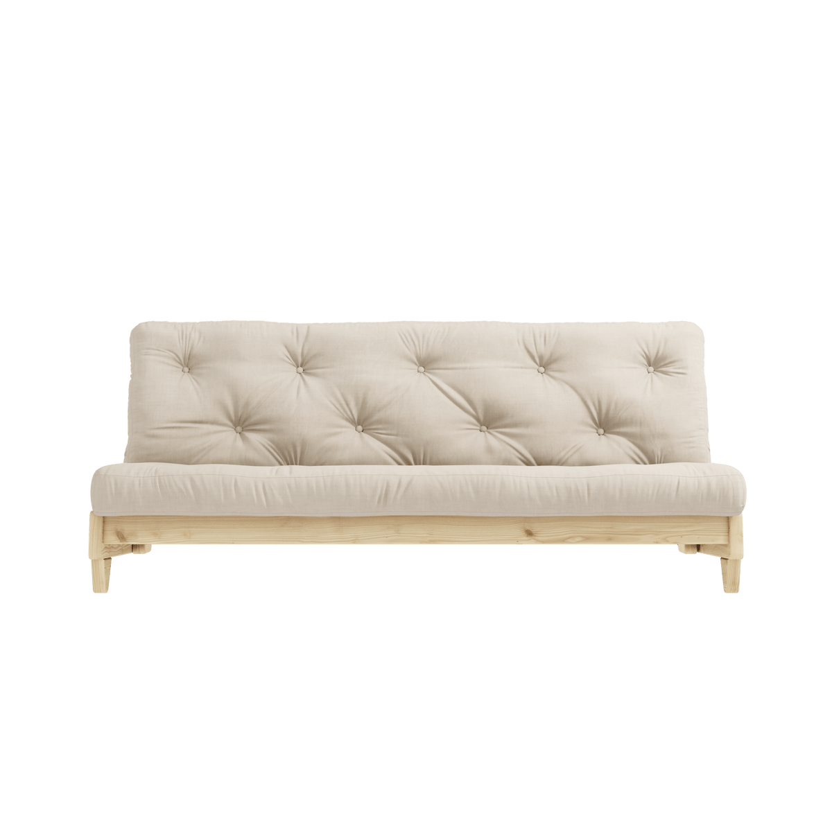 Canapé-lit en pin massif avec matelas en coton beige 140x200cm Fresh - Karup Design - The Cool Republic