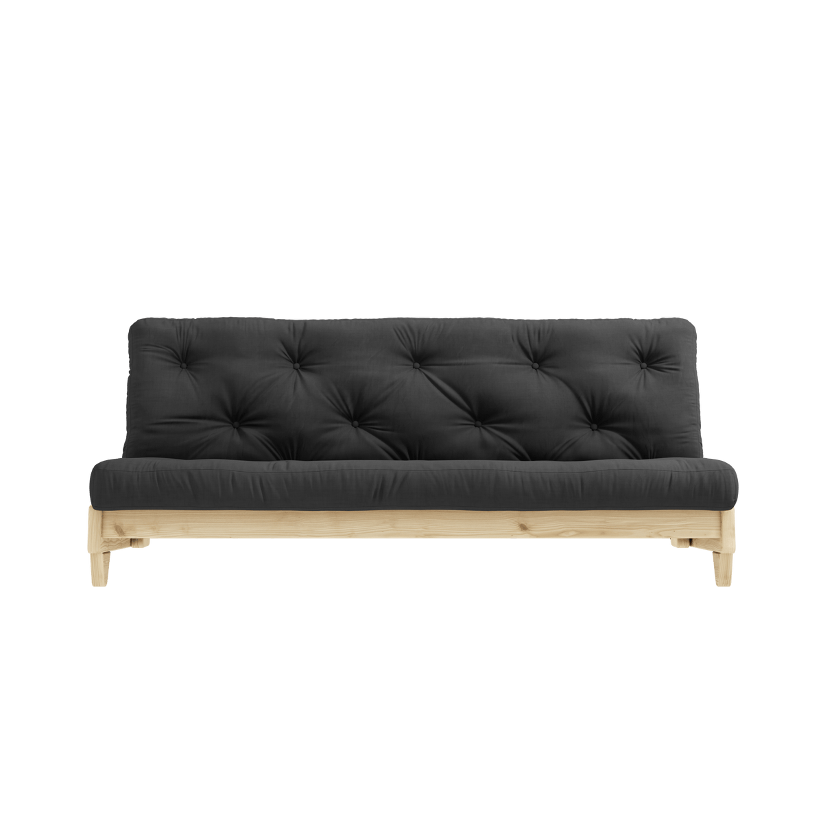 Canapé-lit en pin massif avec matelas en coton gris foncé 140x200cm Fresh - Karup Design - The Cool Republic