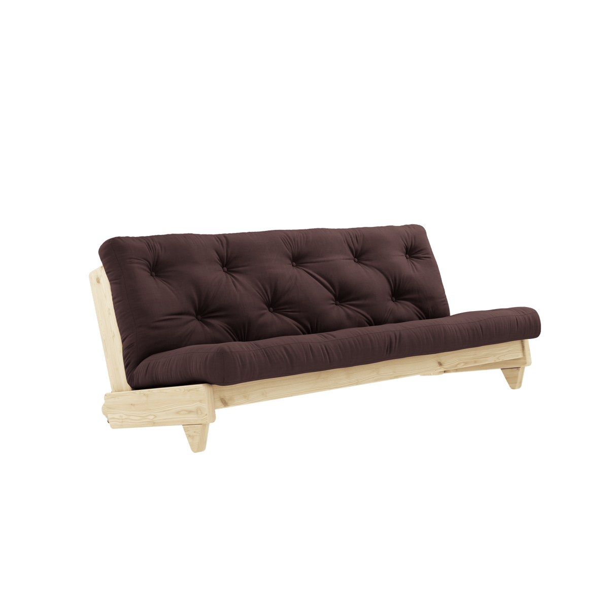 Canapé-lit en pin massif avec matelas en coton marron 140x200cm Fresh - Karup Design - The Cool Republic