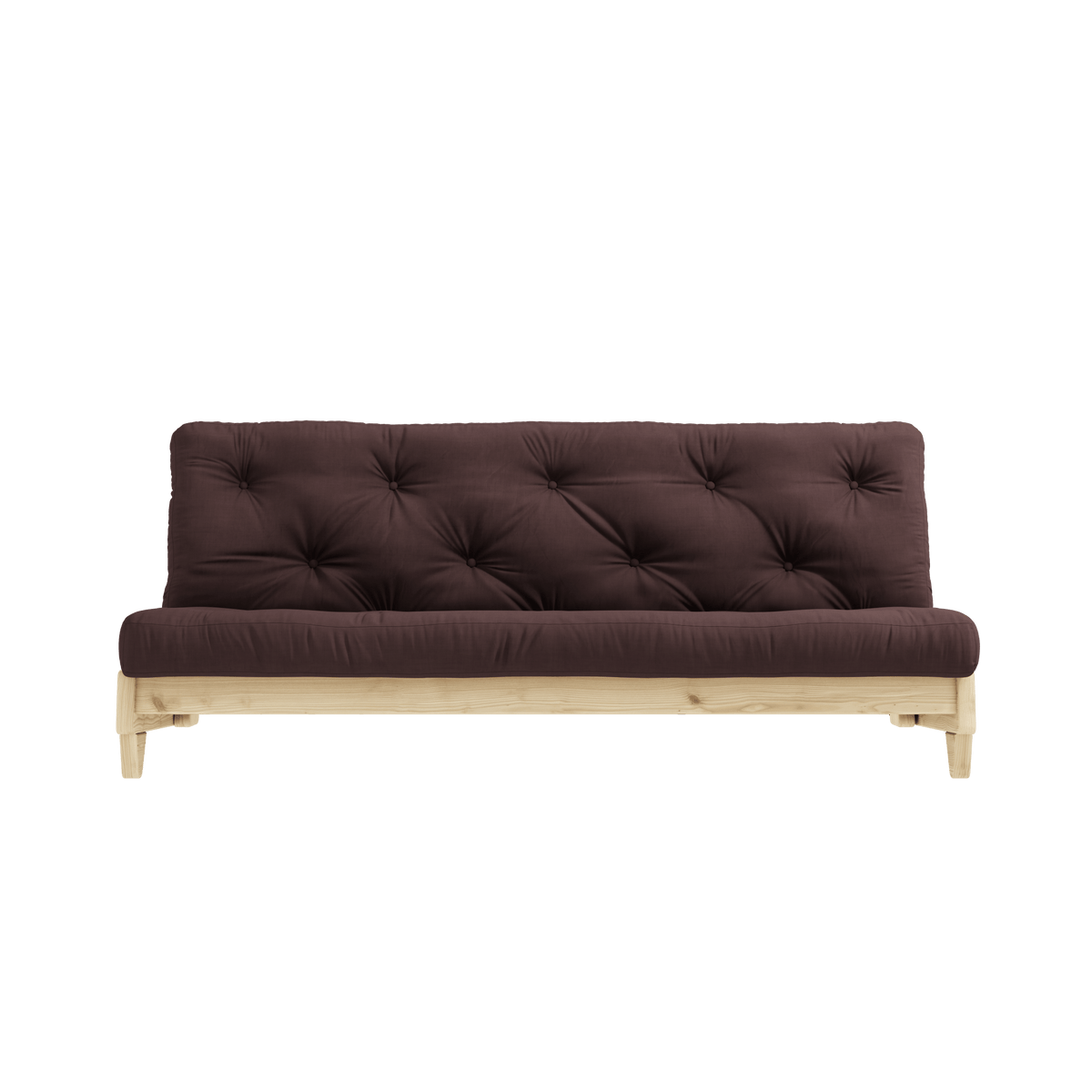 Canapé-lit en pin massif avec matelas en coton marron 140x200cm Fresh - Karup Design - The Cool Republic