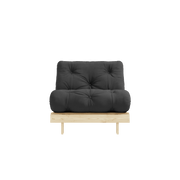 Canapé-lit en pin massif avec matelas gris foncé 90x200cm Raw roots - Karup Design - The Cool Republic