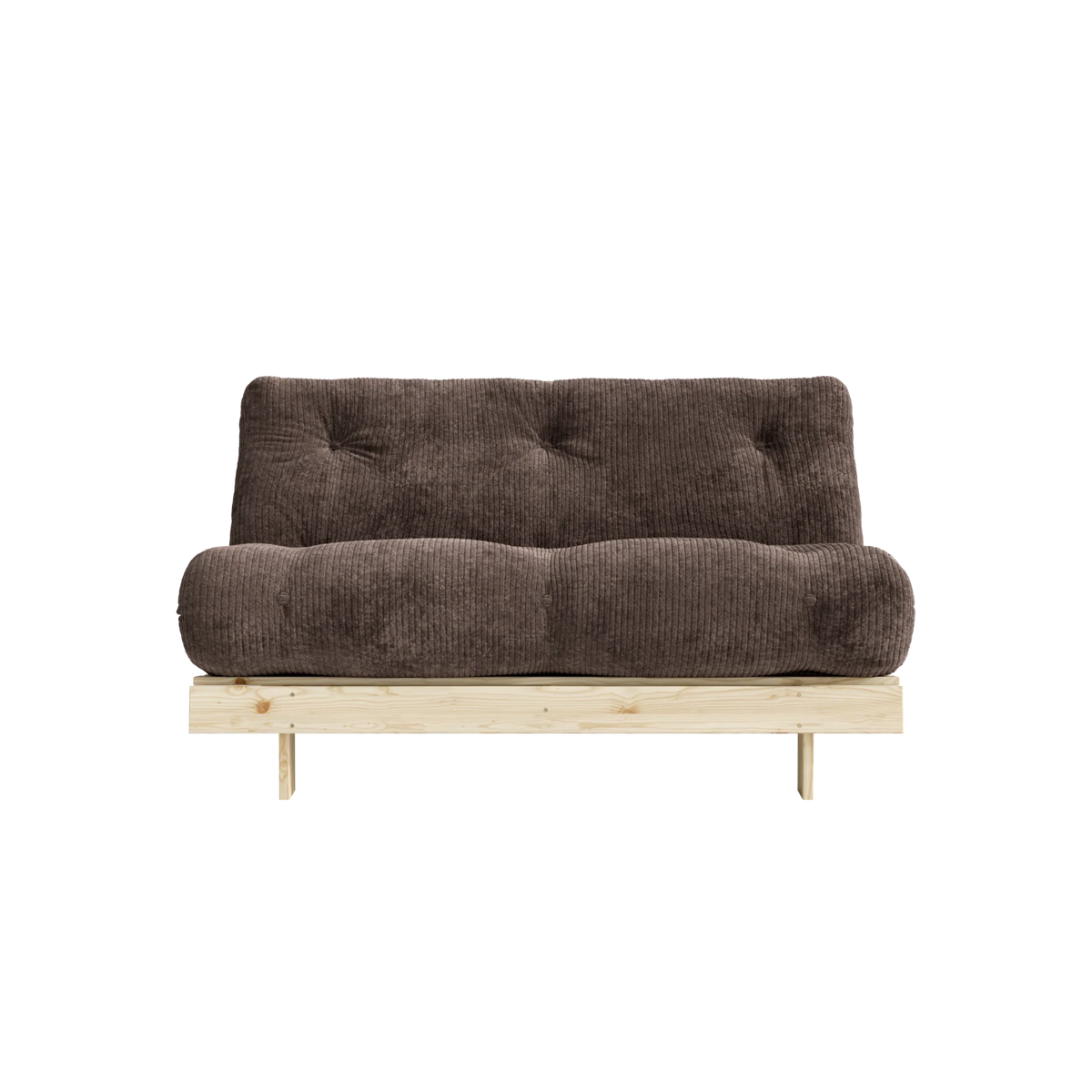 Canapé-lit en pin massif avec matelas marron foncé 140x200cm Roots - Karup - The Cool Republic