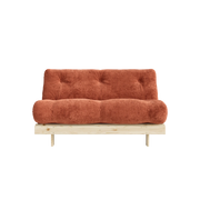 Canapé-lit en pin massif avec matelas retro orange 140x200cm Roots - Karup - The Cool Republic
