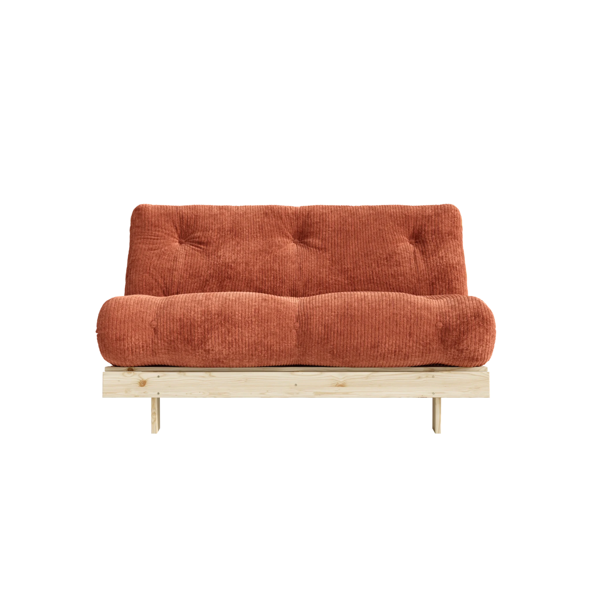 Canapé-lit en pin massif avec matelas retro orange 140x200cm Roots - Karup - The Cool Republic