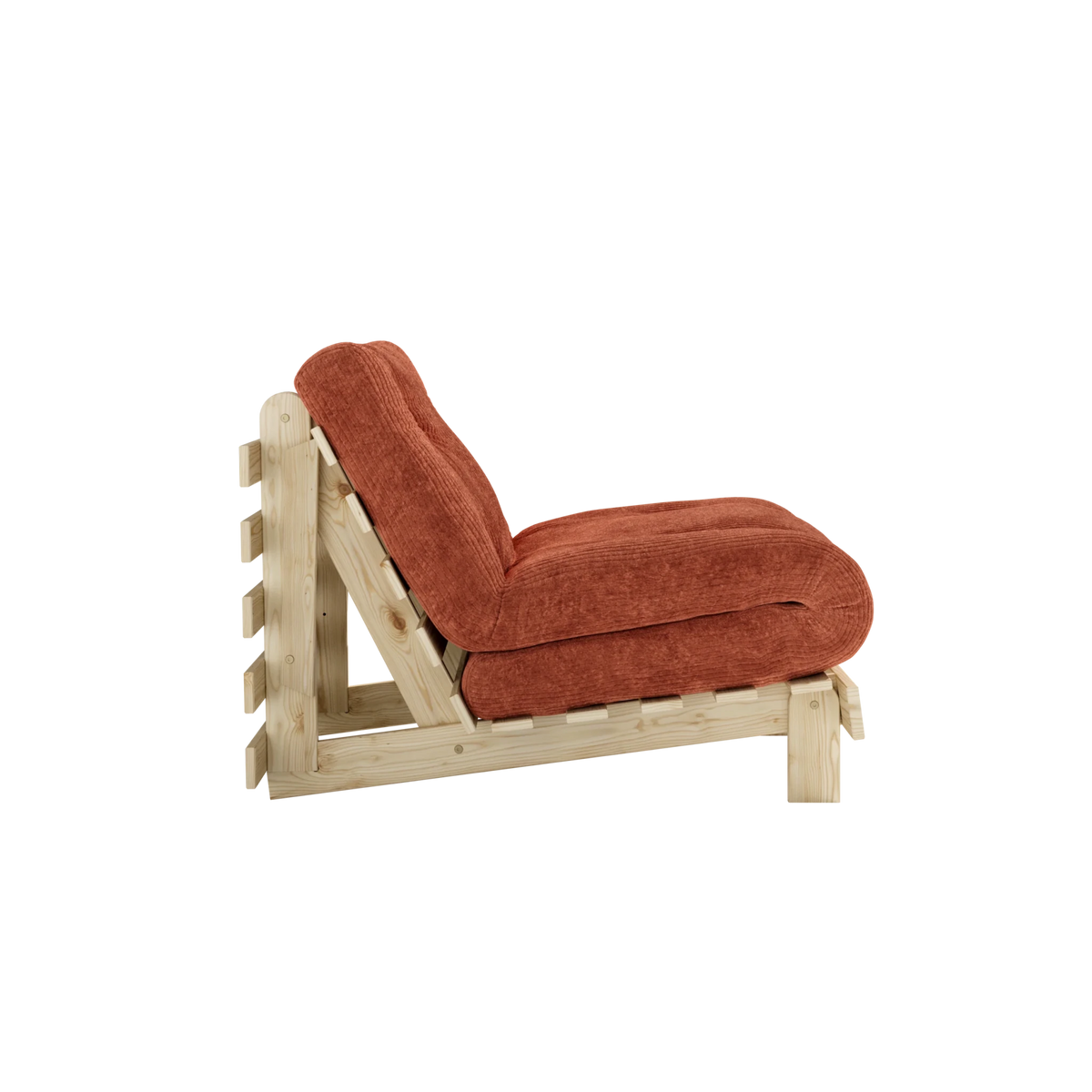 Canapé-lit en pin massif avec matelas retro orange 90x200cm Roots - Karup - The Cool Republic