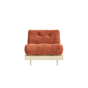 Canapé-lit en pin massif avec matelas retro orange 90x200cm Roots - Karup - The Cool Republic