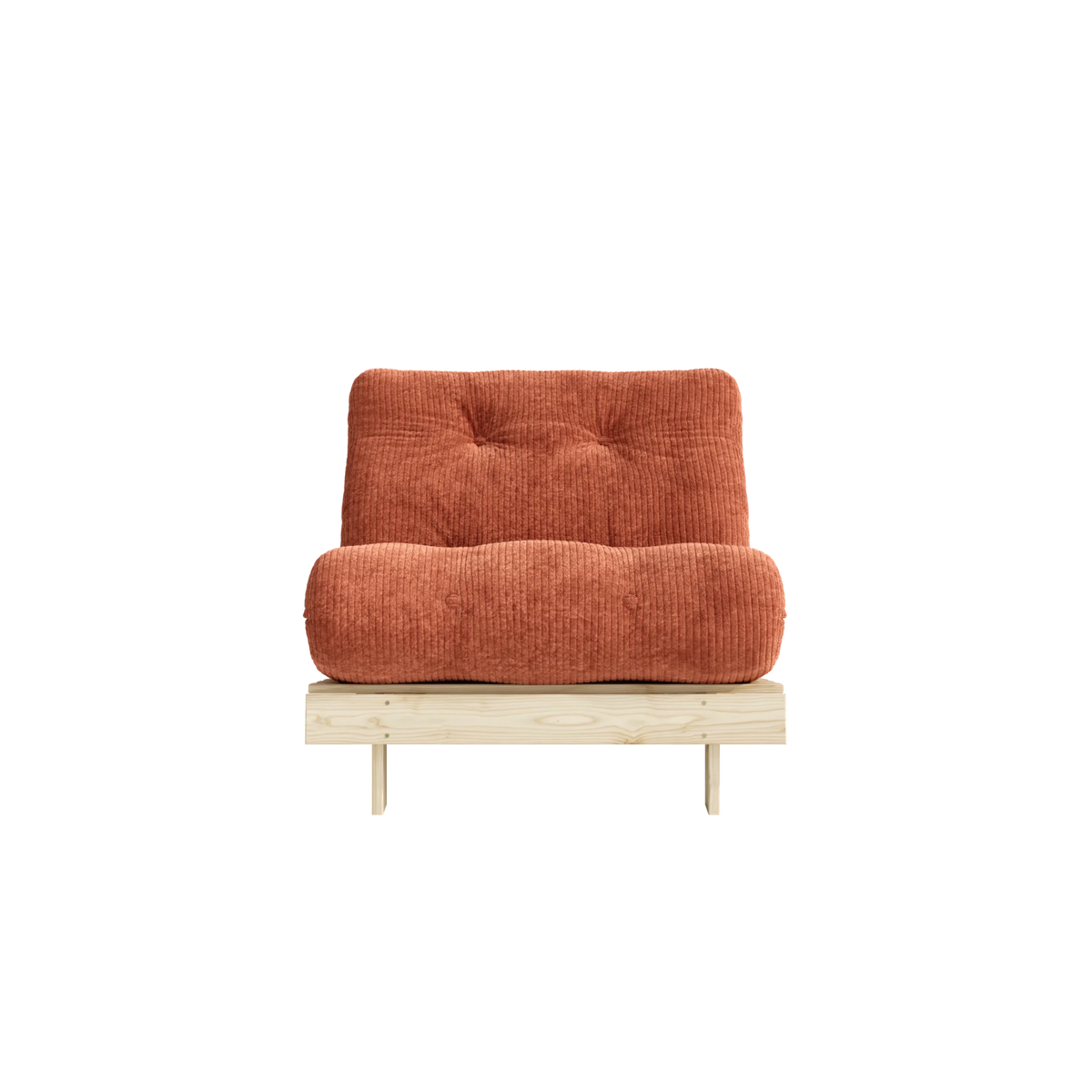 Canapé-lit en pin massif avec matelas retro orange 90x200cm Roots - Karup - The Cool Republic