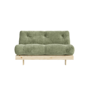 Canapé-lit en pin massif avec matelas retro vert 140x200cm Roots - Karup - The Cool Republic