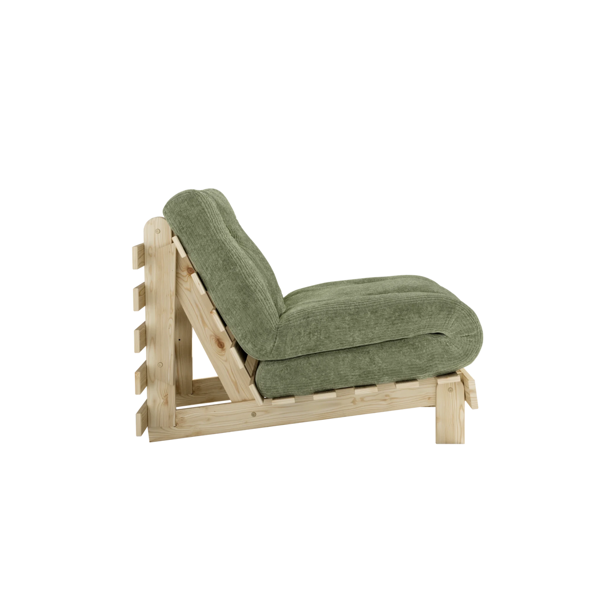 Canapé-lit en pin massif avec matelas vert 90x200cm Roots - Karup - The Cool Republic