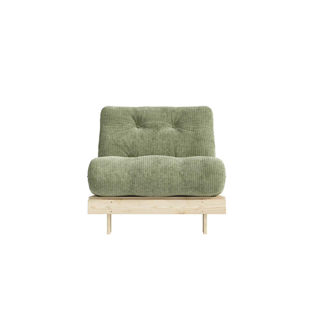 Canapé-lit en pin massif avec matelas vert 90x200cm Roots - Karup - The Cool Republic