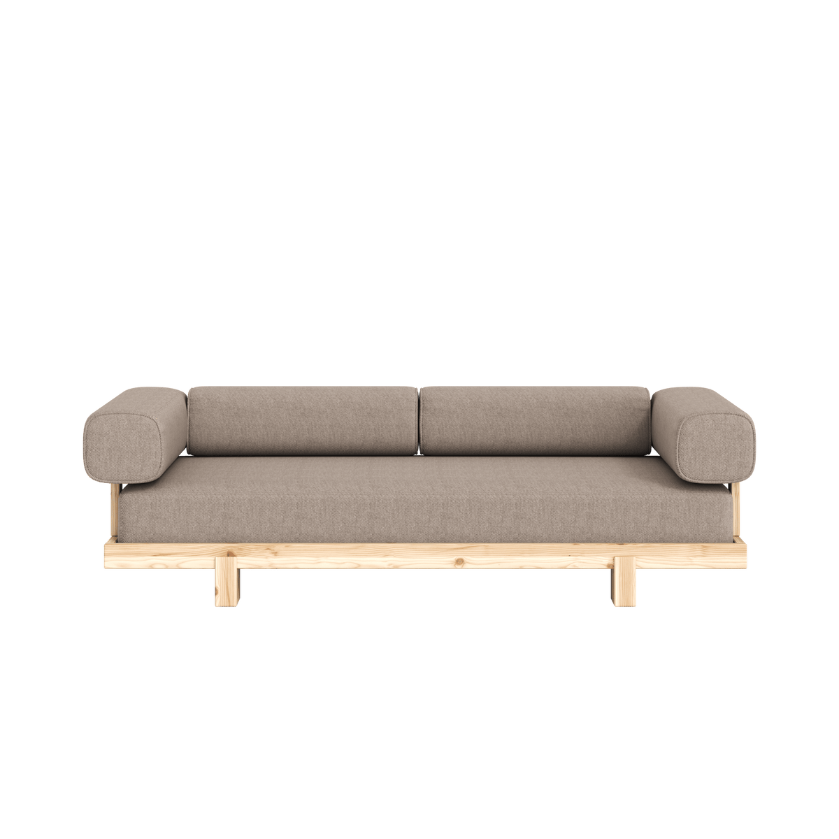Canapé-lit en pin massif en beige 214×66cm Stay Raw - Karup Design - The Cool Republic