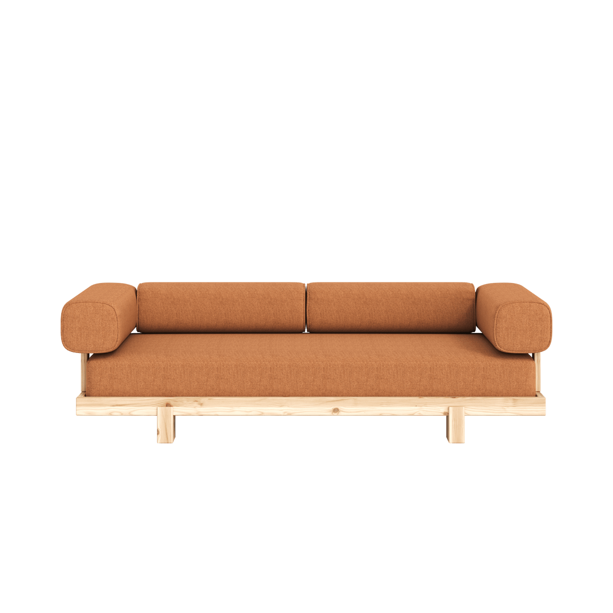 Canapé-lit en pin massif en orange 214×66cm Stay Raw - Karup Design - The Cool Republic