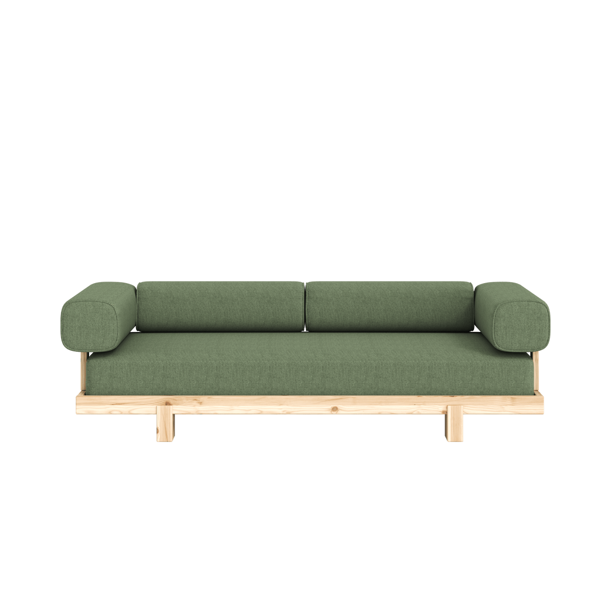 Canapé-lit en pin massif en vert 214×66cm Stay Raw - Karup Design - The Cool Republic